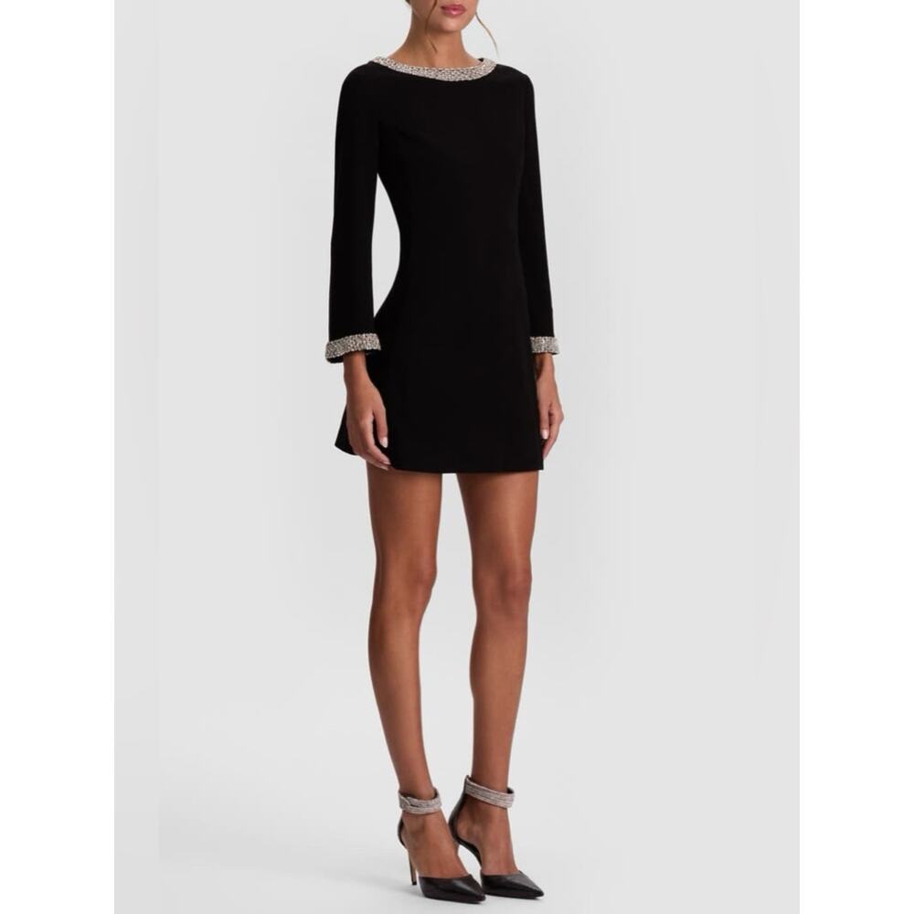 Alice + Olivia Mailynn Embellished Trim Mini Dress 12 - Picture 3 of 11